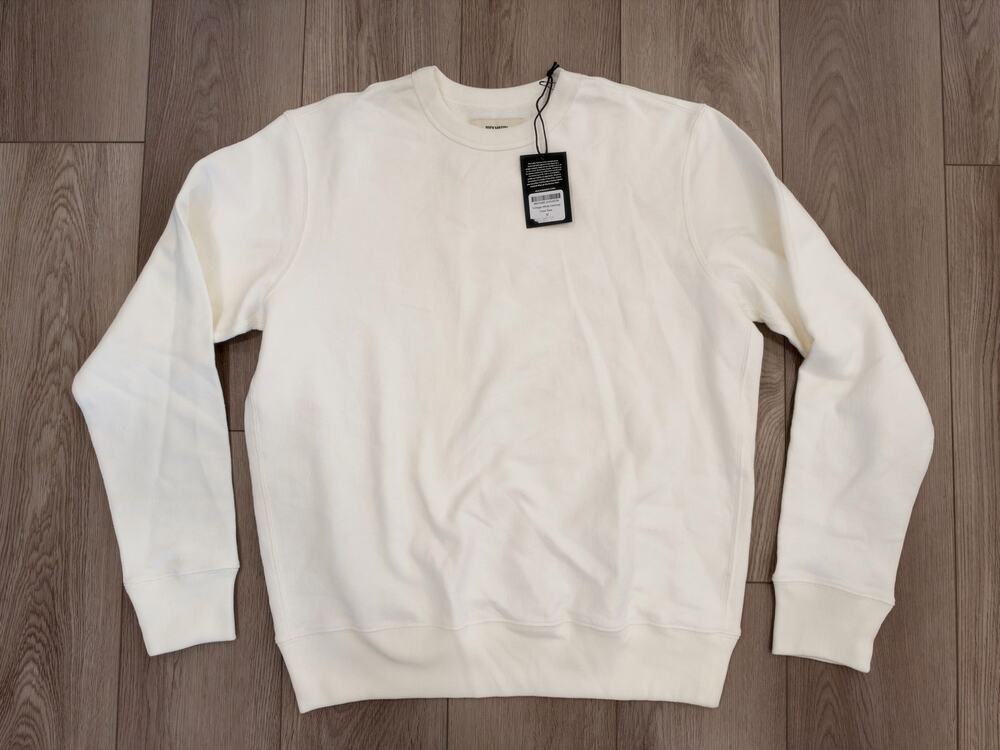 Buck Mason Vintage White Interloop Crew Sweatshirt Americana Cotton NWT M